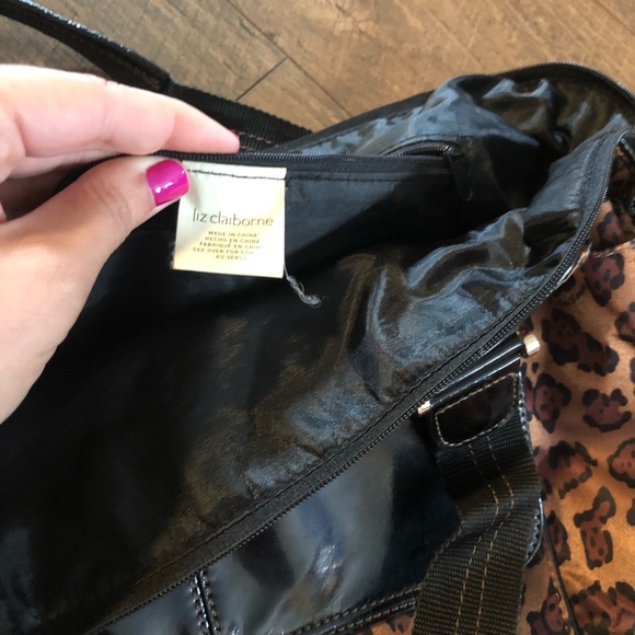 Liz Claiborne leopard tote - Picture 2 of 2